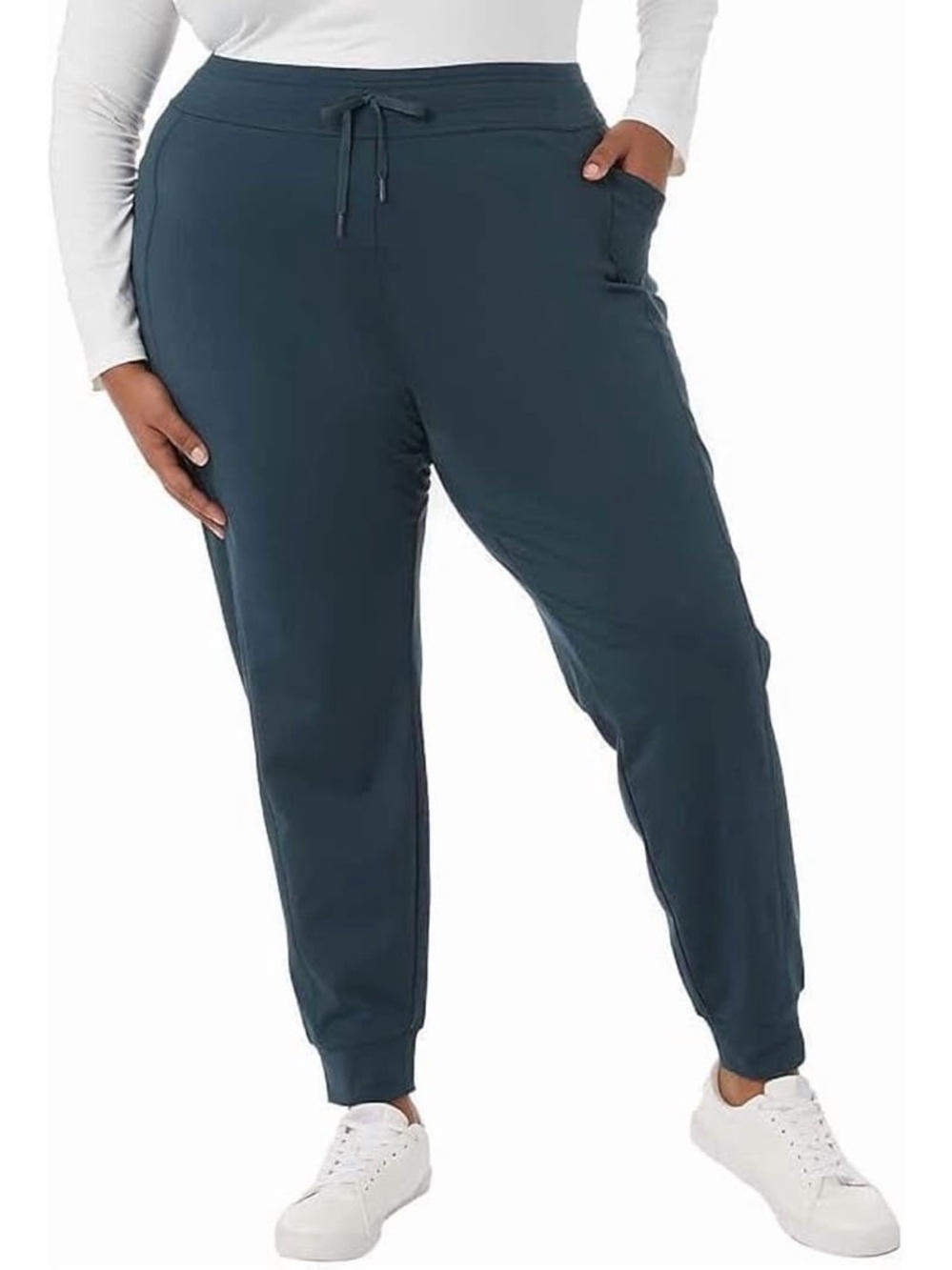 32 Degrees Heat Women's Tech Fleece Jogger Pants ( Deep Peacock, XXL) - Picture 5 of 6